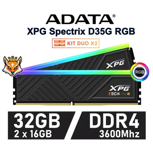Adata XPG D35G SPECTRIX RGB DDR4 3600Mhz 32GB 2x16GB CL18