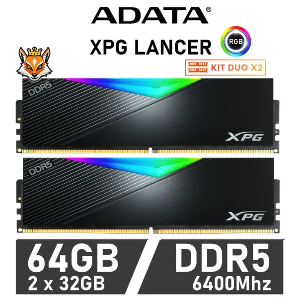 ADATA XPG Lancer RGB KIT 64GB DDR5 6400MHz XMP CL32 1.35V (2x32GB)