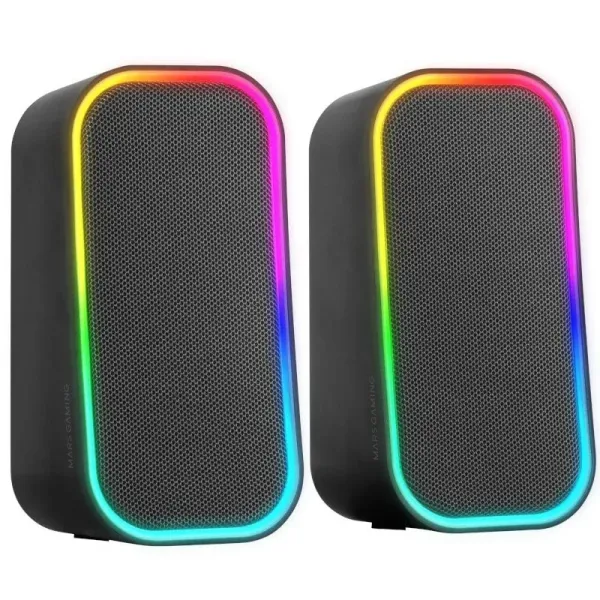 Mars Gaming MS-OM Altavoces Gaming RGB 20w Bluetooth 5.3 Caja Control Volumen Negro 