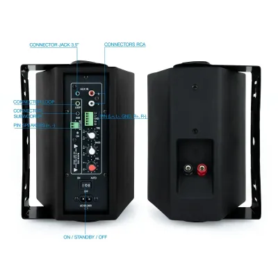 TooQ TQOWS-01B Altavoces Autoamplificados de Pared 2x30W Negros TooQ TQOWS-01B Altavoces Autoamplificados de Pared 2x30W Negros