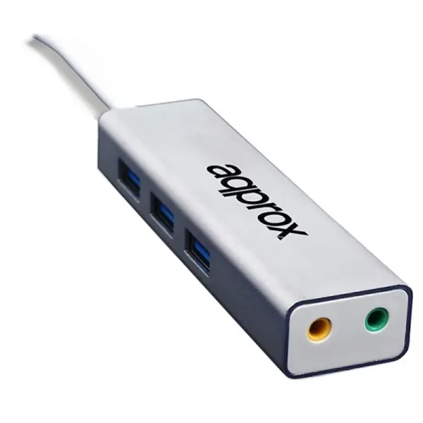 Approx Adaptador USB Sound Card + USB 3.0 HUB