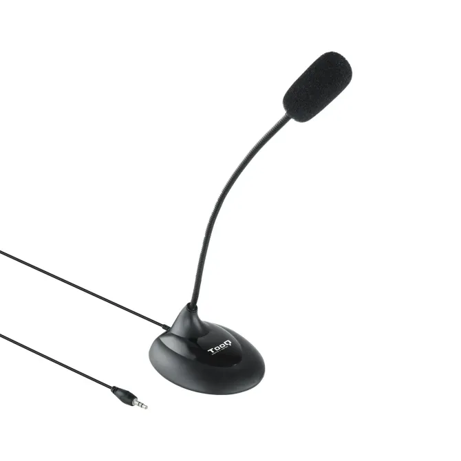 TooQ Micrófono Multimedia Flexible Jack 3.5 mm Negro