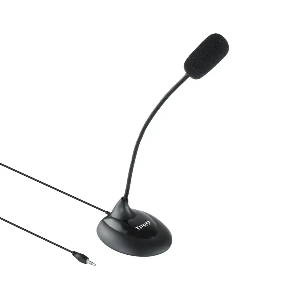 TooQ Micrófono Multimedia Flexible Jack 3.5 mm Negro