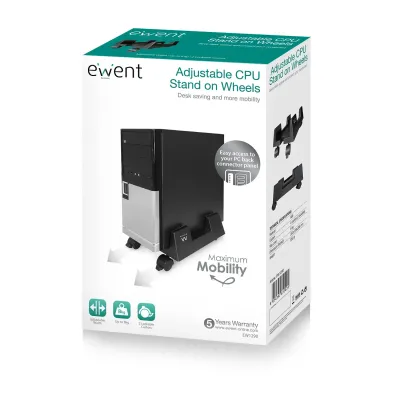 Ewent Soporte CPU con Ruedas Negro
