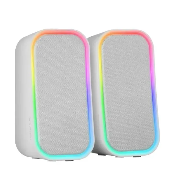 Mars Gaming MS-OM Altavoces Gaming RGB 20W Bluetooth 5.3 Caja Control Volumen Blanco 