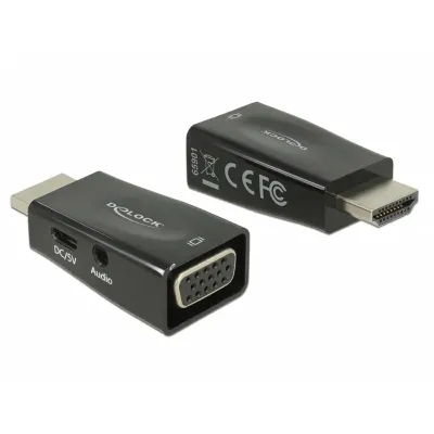 Delock adaptador hdmi-a macho vga hembra/audio Delock adaptador hdmi-a macho vga hembra/audio