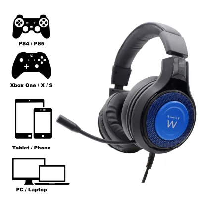 Ewent PL3322 Auriculares Gaming Negro/Azul