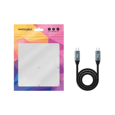 Nanocable Cable USB-C 3.2 Macho/Macho 1.5m Gris/Negro