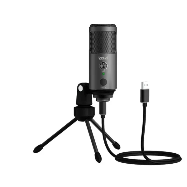 Iggual IGG317273 Micrófono Condensador para Streaming Gris