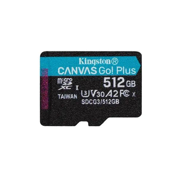 Kingston Canvas Go! Plus MicroSDXC 512GB UHS-I U3 V30 Clase 10 + Adaptador SD
