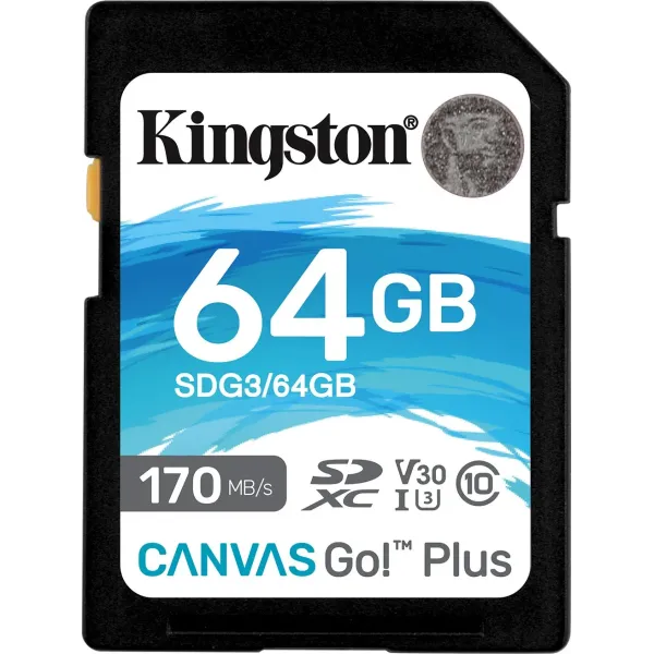 Kingston Canvas Go Plus SDXC 64GB UHS-I U3 V30 Clase 10