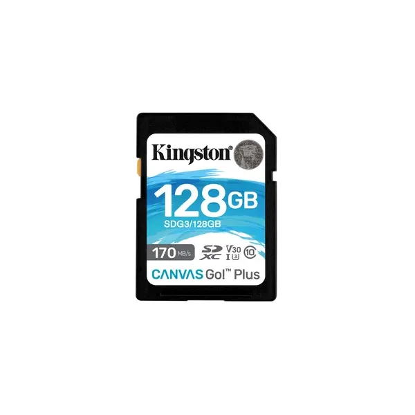 Kingston Canvas Go Plus SDXC 128GB UHS-I U3 V30 Clase 10