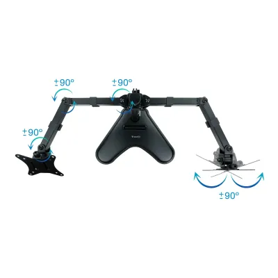TooQ Soporte Doble Brazo Inclinable Giratorio para Monitor