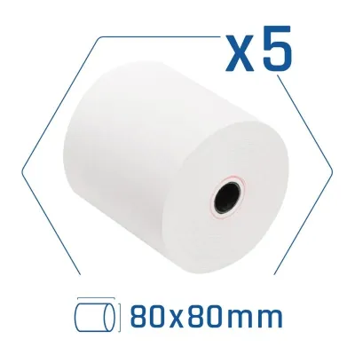 Iggual Pack 5 Rollos de Papel Térmico sin BPA 80x80mm Iggual Pack 5 Rollos de Papel Térmico sin BPA 80x80mm