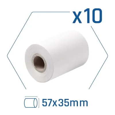 Iggual pack 10 rollos papel térmico datáfono 57x35 Iggual pack 10 rollos papel térmico datáfono 57x35