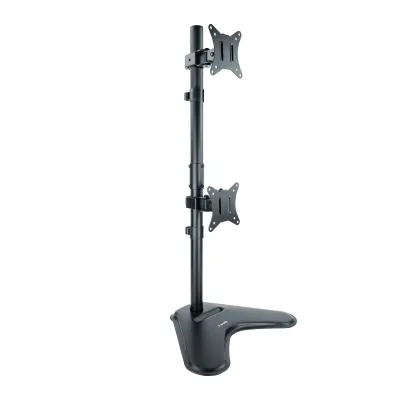 TooQ Soporte Vertical Inclinable Giratorio para 2 Monitores