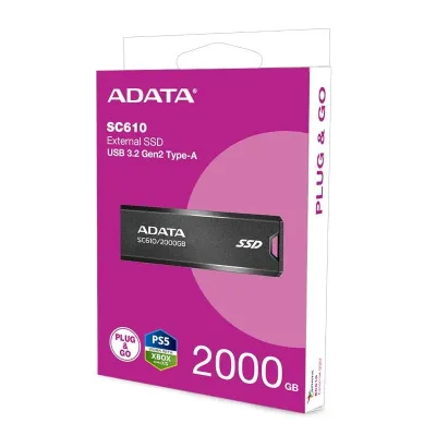 Pen Drive Adata SC610 SSD 2TB USB 3.2 Gen2 Negro Pen Drive Adata SC610 SSD 2TB USB 3.2 Gen2 Negro