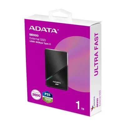 Disco Duro Adata SE920 SSD Externo 1TB Thunderbolt 4 Negro Disco Duro Adata SE920 SSD Externo 1TB Thunderbolt 4 Negro