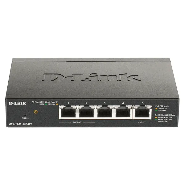 D-Link DGS-1100-05PDV2 Switch 5 Puertos RJ45 Gigabit PoE