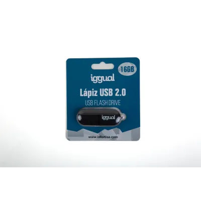 Iggual lápiz usb 2.0 16gb pen16 negro