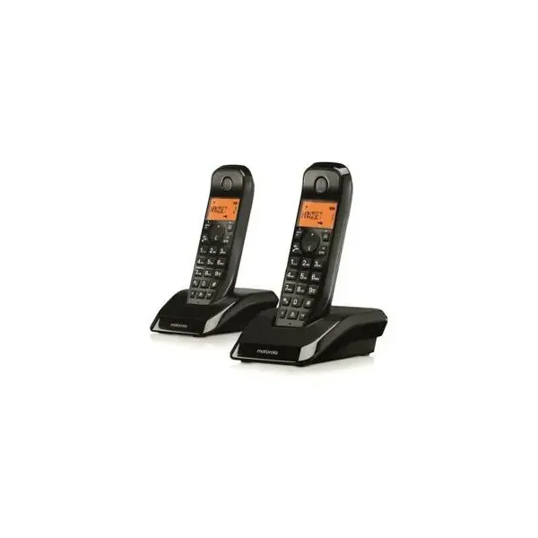 Motorola S1202 Duo Pack 2 Teléfonos Inalámbricos Negros