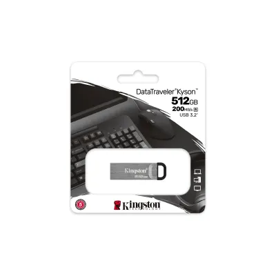 Kingston DataTraveler Kyson 512GB Metal-Silver USB 3.2 Kingston DataTraveler Kyson 512GB Metal-Silver USB 3.2