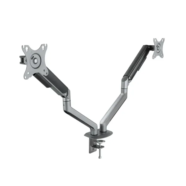 TooQ DB4132TNR-G Soporte de Mesa Giratorio/Inclinable para 2 Monitores 17"-32" VESA 100x100 Máx 9Kg 