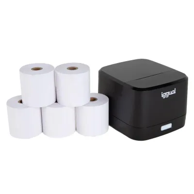 Iggual kit impresora térmica tp easy 58 + 5 rollos