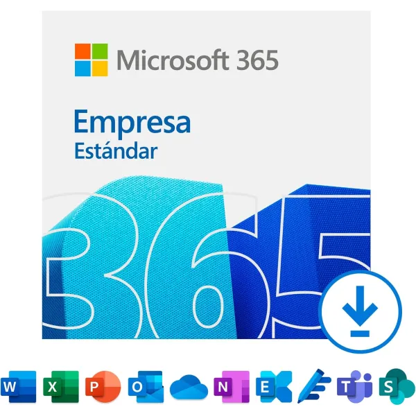 Microsoft Office 365 Empresa Estándar 1 Usuario | 5 PC/MAC/Tablets/Smartphone | Descarga Digital | 1 Año