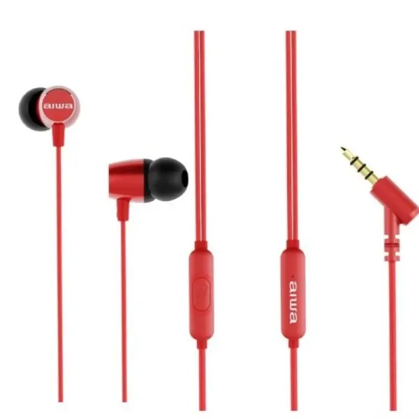 Aiwa ESTM-30RD Auriculares Inear con Cable Rojos 