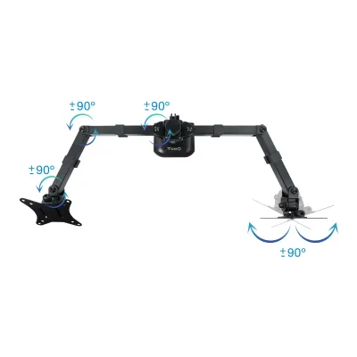 TooQ Soporte de Mesa para 2 Pantallas 17-27" Negro