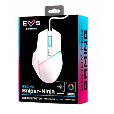 Energy Sistem ESG M2 Sniper-Ninja Ratón Gaming 6400 DPI Blanco Energy Sistem ESG M2 Sniper-Ninja Ratón Gaming 6400 DPI Blanco