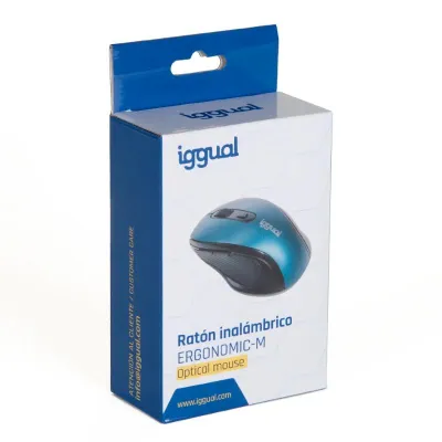 Iggual ratón inalámbrico ergonomic-m-1600dpi azul Iggual ratón inalámbrico ergonomic-m-1600dpi azul