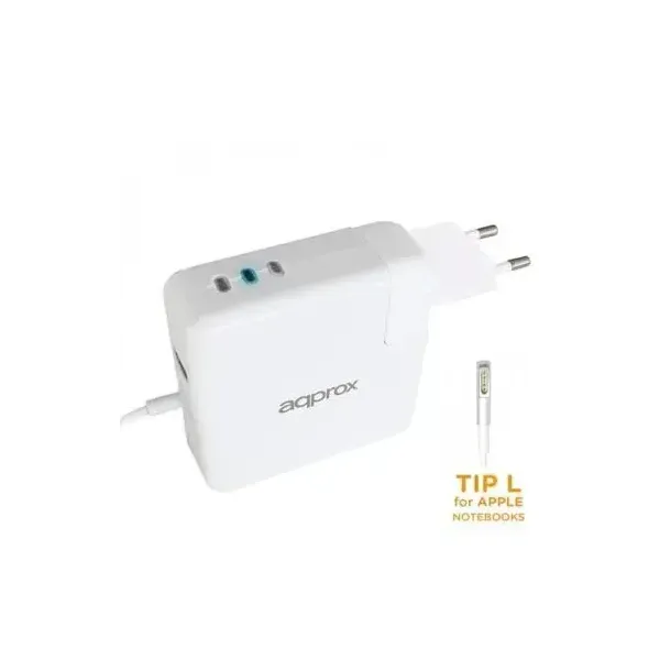 CARGADOR APPROX ESPECIFICO PARA Apple 45/60/85W TYPE L CONEXION ADICIONAL USB 5V 2.1A