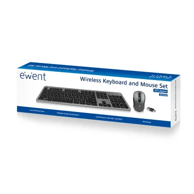 Ewent EW3272 Combo Teclado Inalámbrico + Ratón Gris/Negro Ewent EW3272 Combo Teclado Inalámbrico + Ratón Gris/Negro