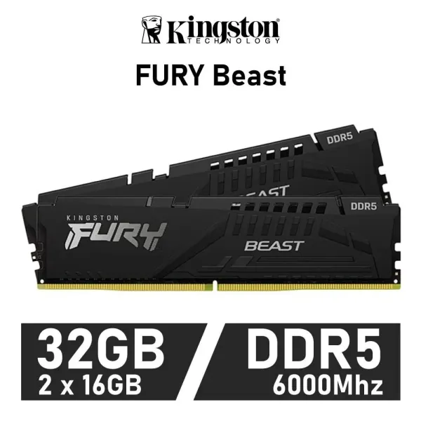Kingston FURY Beast DDR5 6000MHz 32GB 2x16GB CL30