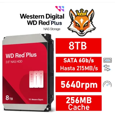Disco Duro WD Red Plus NAS 8TB Disco Interno HDD 3.5" 256MB Disco Duro WD Red Plus NAS 8TB Disco Interno HDD 3.5" 256MB