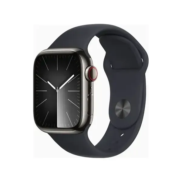 Apple Watch Series 9 GPS + Cellular 41mm Grafito Caja de Acero InoXidable con Correa Deportiva Media