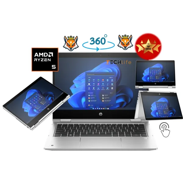 HP Pro x360 435 G10 2en1 14" Táctil - AMD Ryzen 5 Pro 7530u 16GB 512GB W11Pro