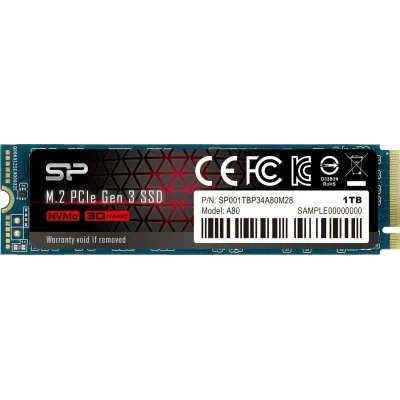 Silicon Power P34A80 1TB SSD M.2 PCIe Gen3x4 NVMe a 3400MB/s Silicon Power P34A80 1TB SSD M.2 PCIe Gen3x4 NVMe a 3400MB/s
