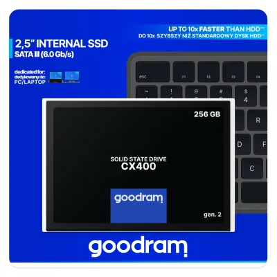 Goodram CX400 Gen.2 SSD 2.5" 256GB SATA 3 3D TLC Goodram CX400 Gen.2 SSD 2.5" 256GB SATA 3 3D TLC