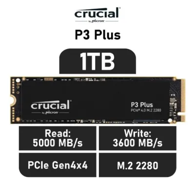 Crucial P3 Plus 1TB SSD M.2 3D NAND NVMe PCIe 4.0