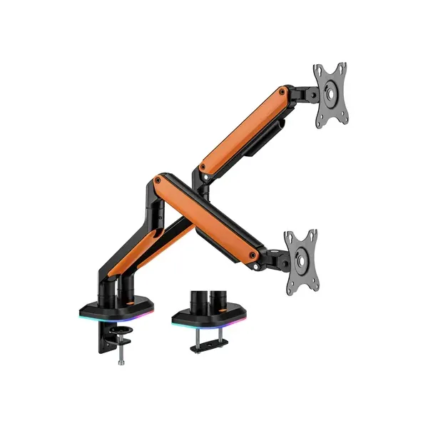 Aisens Soporte de Mesa RGB Gaming Giratorio e Inclinable para Monitor/TV 9Kg de 17" a 32" Naranja 