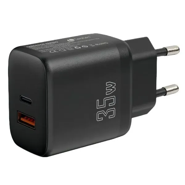 Leotec Cargador Universal de Carga Rápida USB-C y USB-A 35W Negro 