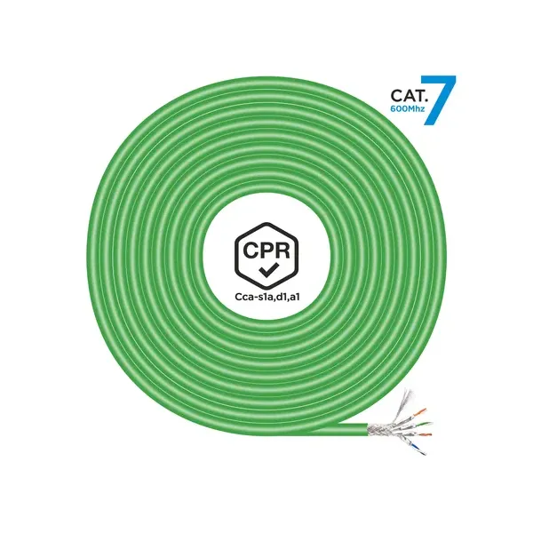 Aisens A146-0667 Bobina Cable de Red RJ45 Cat.7 S/FTP AWG23 LSZH CPR CCA 305m Verde 