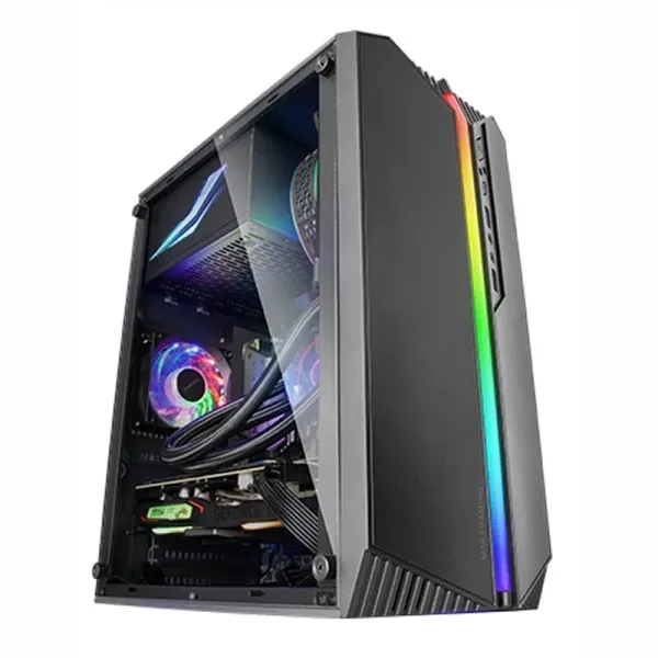 Mars Gaming MC-S1 Caja PC Micro-ATX Ultra-Compacta ARGB 12 Modos USB 3.0 Ventana Negro