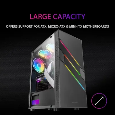 Mars Gaming MC-U3 Cristal Templado ARGB USB 3.0 Negra Mars Gaming MC-U3 Cristal Templado ARGB USB 3.0 Negra