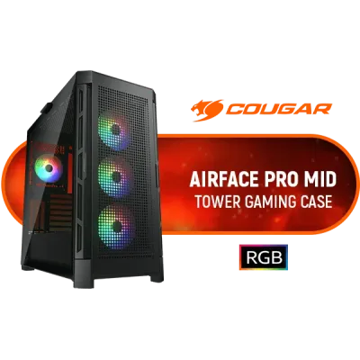Cougar AirFace Pro RGB Mid Tower Cristal Templado USB-C Negra