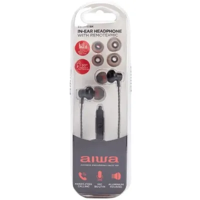 Aiwa ESTM-50 Auriculares con Micrófono Negros Aiwa ESTM-50 Auriculares con Micrófono Negros