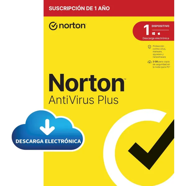 Norton Antivirus Plus 2024 | 1 Dispositivo PC/Mac | 1 año | Descarga/email